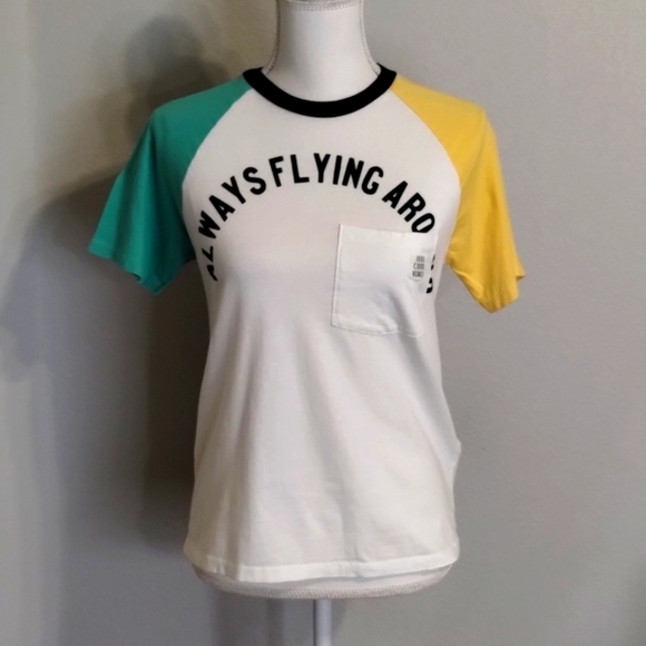 Zara Tee 'Always Flying Around' Tee Size 10 White Jersey Style Short Sleeve … - Picture 1 of 10
